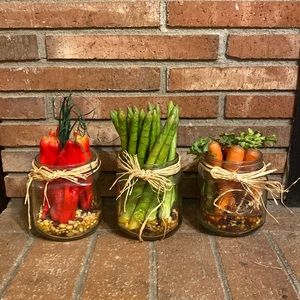 Farmhouse Kitchen Decor, fake vegetables